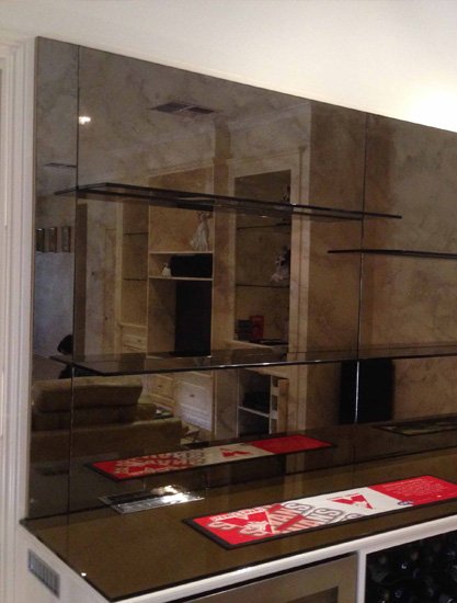 Custom Designed Of Bar Mirrors And Shelves